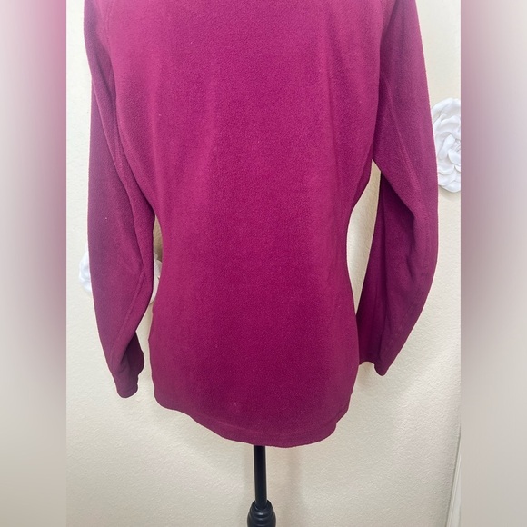 North Face 1/4 Zipper Burgundy Polartec Fleece Pullover Size Large - Picture 12 of 14